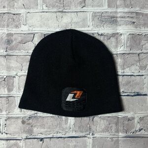 EUC Black Beanie with Orange and White Logo